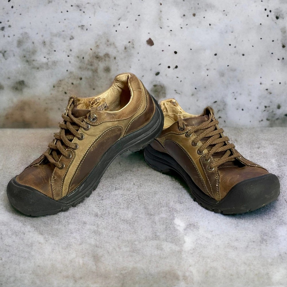 KEEN Cush Briggs II Brown Leather Non-Marking Anti-Slip Shoes Size 8 Walking
